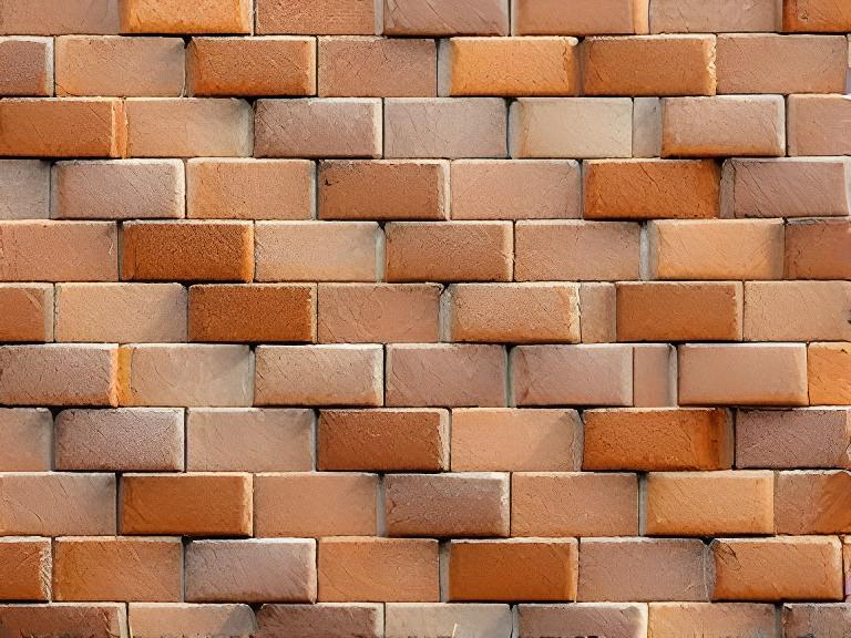 Ladrillos decorativos acomodados en patrón escalonado con tonos arcilla y sombra suave